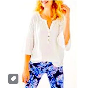 Lilly Pulitzer Teigen Flounced Sleeve Tunic Top Sz XS